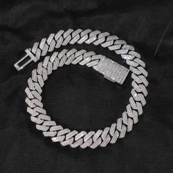 Bracciale personalizzato con catena cubana Miami K da 20 mm e 4 file di moissanite, in argento Sterling, per uomo_voghion.com