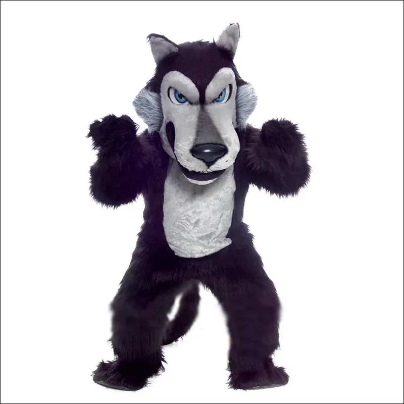 Adult Black Wolf Husky Mascot Suit For Halloween And Activity 2025 ...