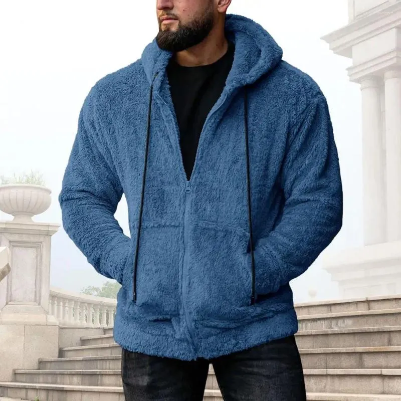 Blue Zip Up Sweater with Cozy Fabric