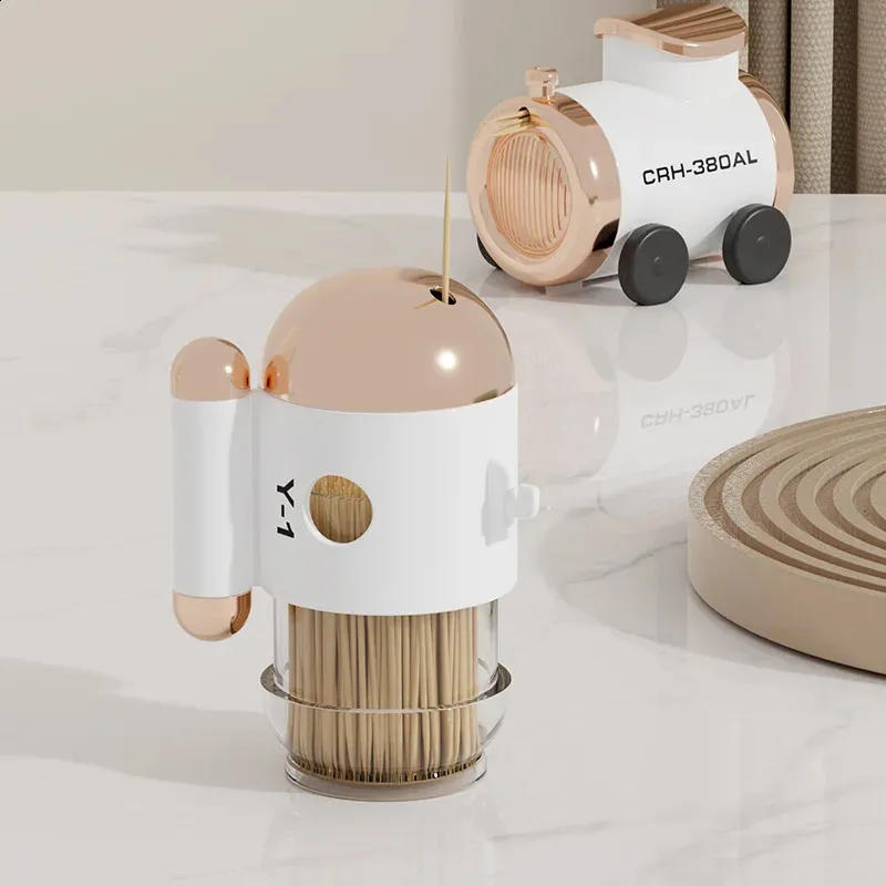 Automatischer Zahnstocher Halter Tragbar – Pop-up Spender Grau Mit Deckel
