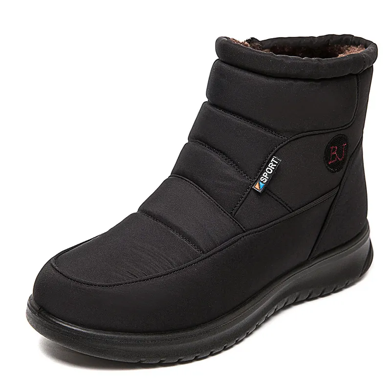 Women's Winter Snow Boots - Fur Lined, Waterproof, Anti-Slip Ankle Boots With Platform, Black, Size 7