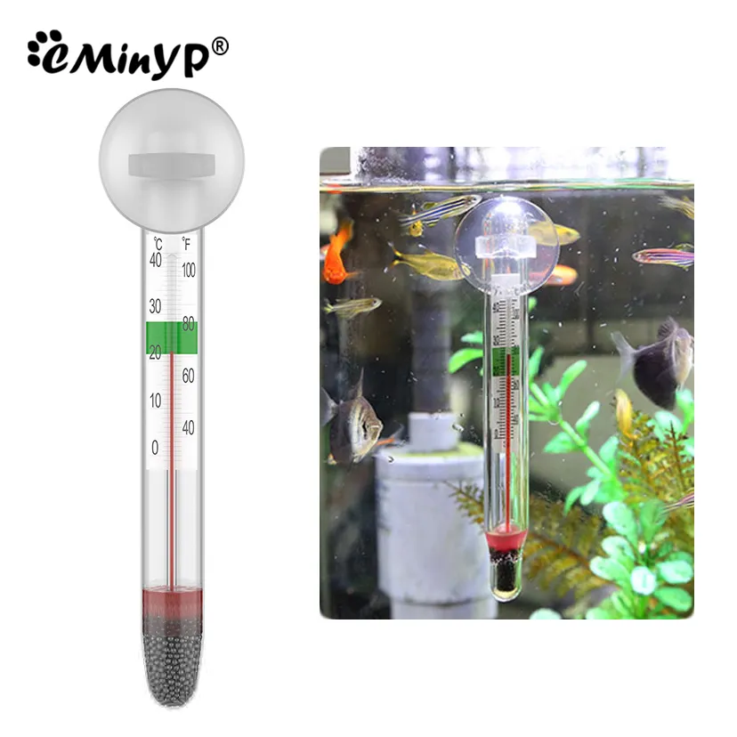 Aquarium Glass Hanging Thermometer – Easy Read Temperature Gauge For Freshwater & Saltwater Fish Tanks