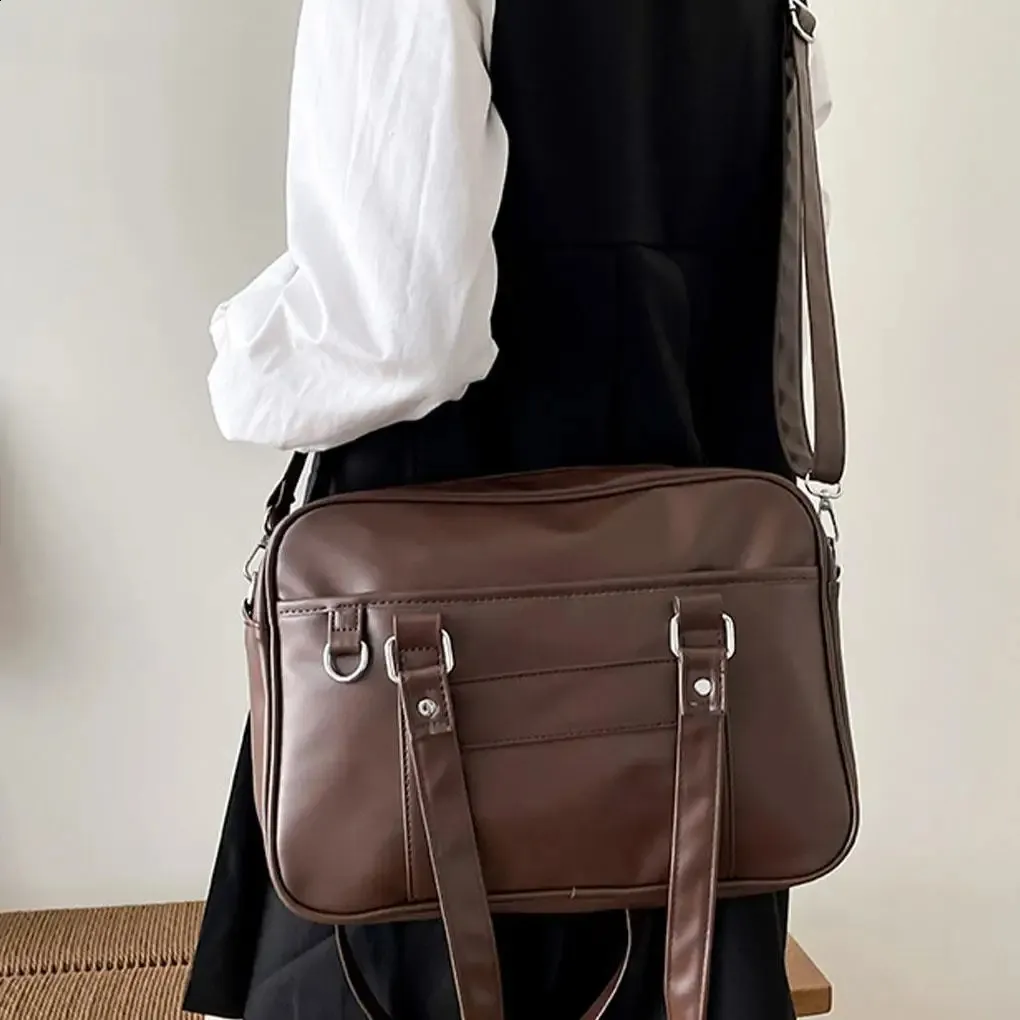 Sac à Bandoulière Japonais Style Lycée - Cuir PU, Grand Volume, Léger Et Tendance Pour étudiant(e)s