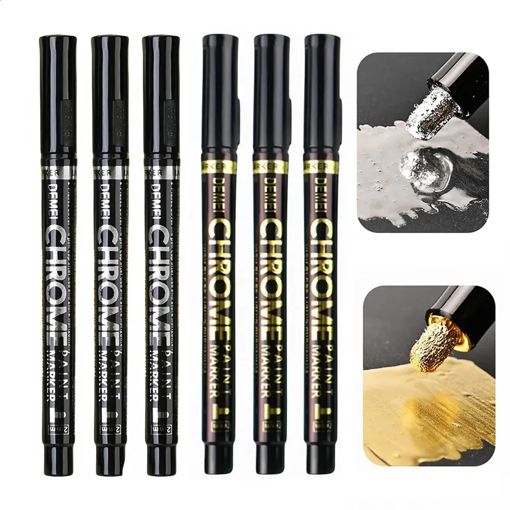 Save Big on Bulk Chrome Pen Paint Auto Touch Up Paint Pen Set Chrome  Mirror Effect Markers For Card, Rock, Glass, Metal, Gold, And Silver Car