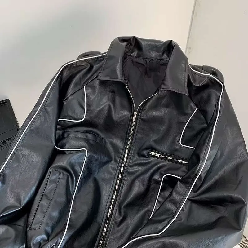 Vintage Leather Jacket For Men High End Trendy From