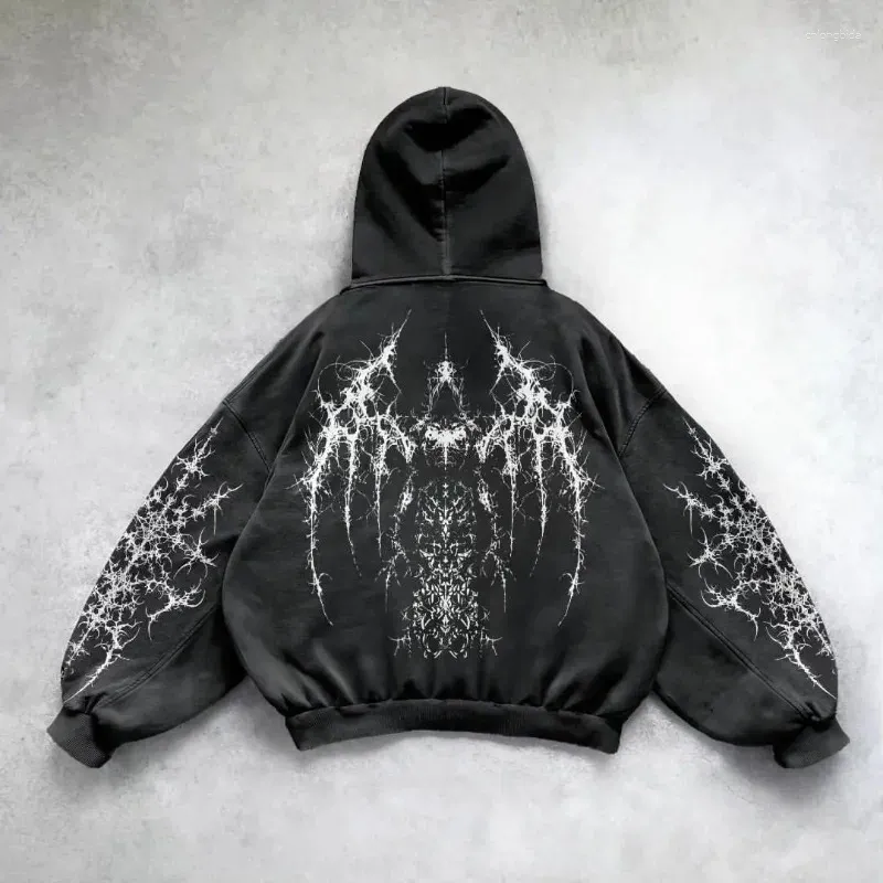 Oversized Black Gothic Hoodie: American Fashion Couple Sweatshirt Shop  Now for Autumn Winter Style!