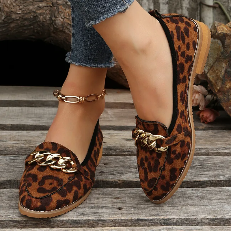 Hot leopard print flat loafers Free Shipping Black Friday