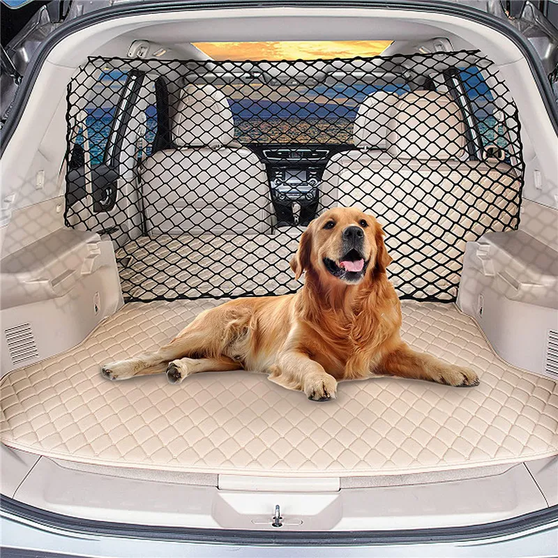 DHgate Dog Car Barrier Mesh Pet Barrier for Cars Universal Dog Trunk Barrier Adjustable Easy Install Dog Car Travel Accessories for Hatchback SUV Pet Supplies