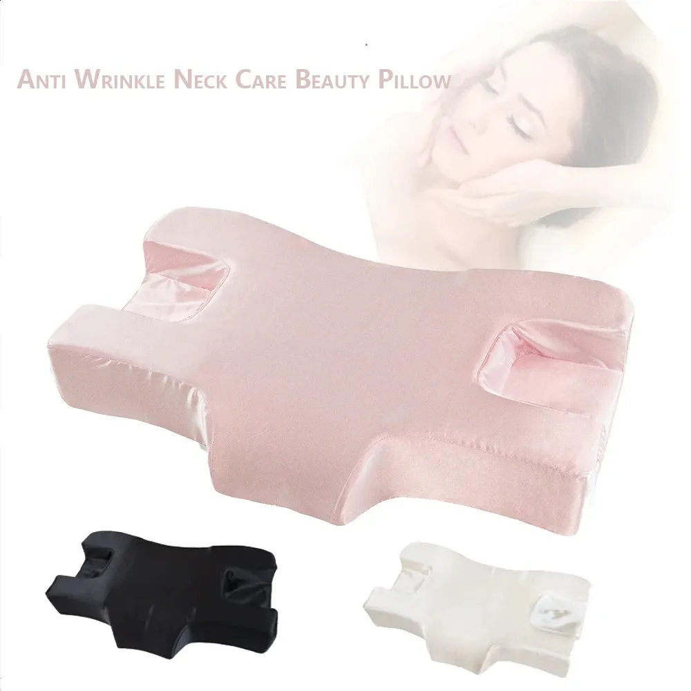 Anti Wrinkle Beauty Pillow Neck Care Orthopedic Memory Foam Pillow with ...
