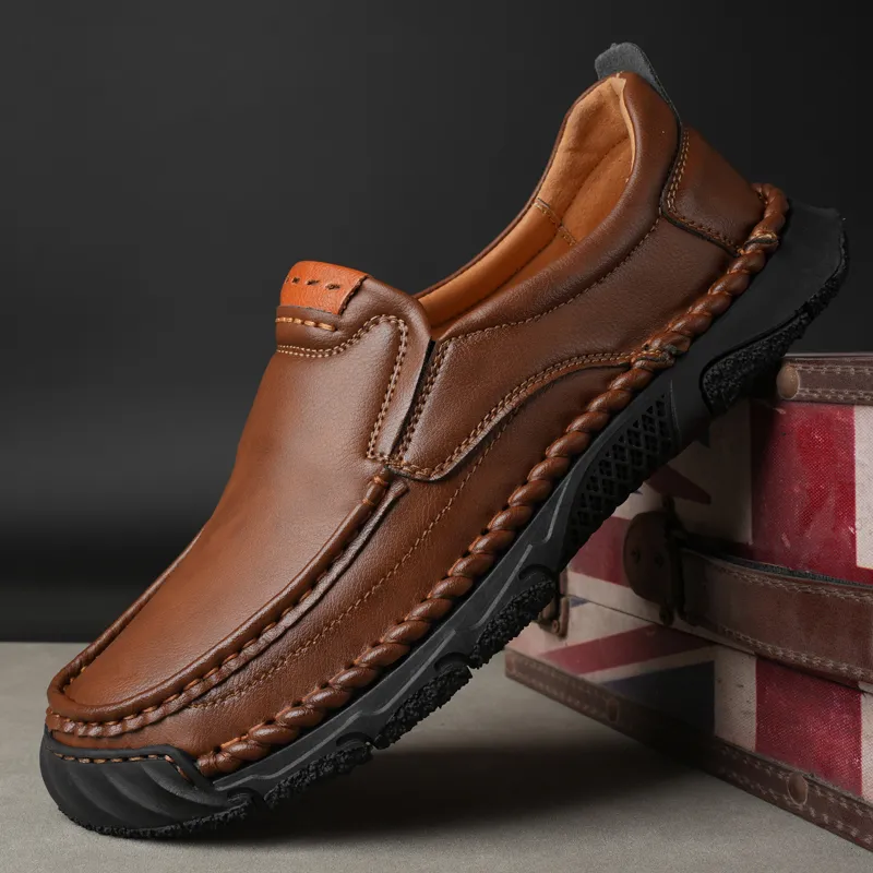 Mens Leather Loafers - Soft Sole Casual Slip-On Shoes for  display picture 3