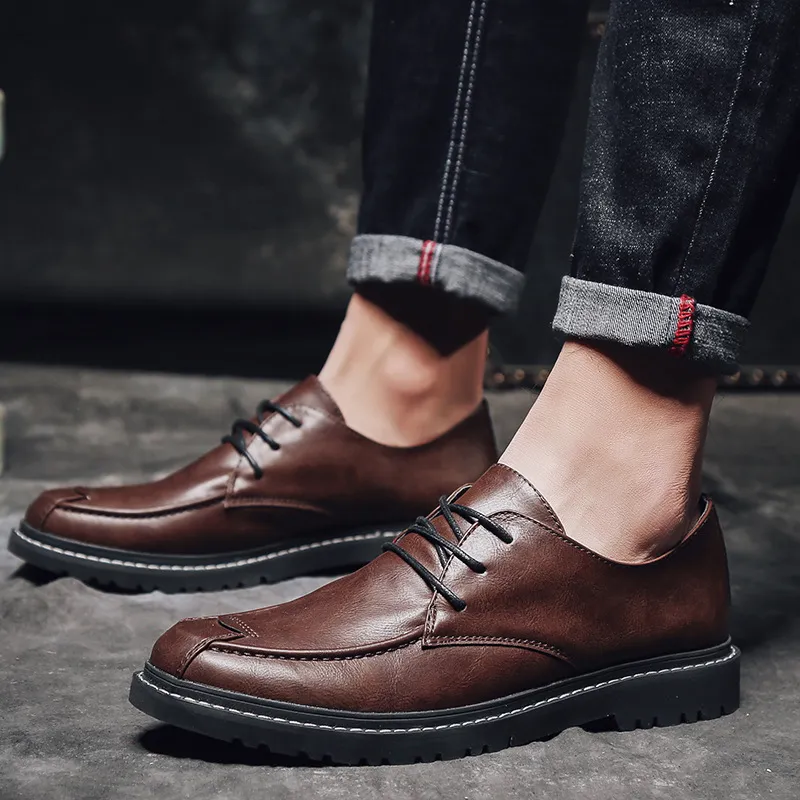 Men's Casual PU Leather Derby Dress Shoes Lace-Up British Style Business  Flat Shoes from Dhgate Dress Shoes - price 47.79