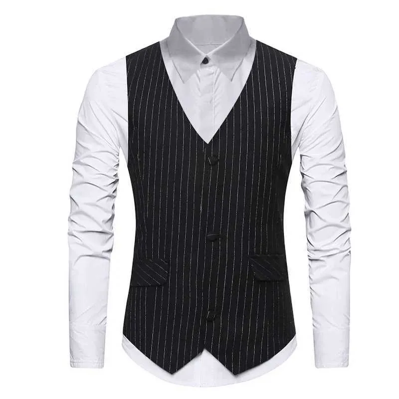 4812 Blue Grey Office Vest Waistcoat Men V Neck Formal Mens Vest