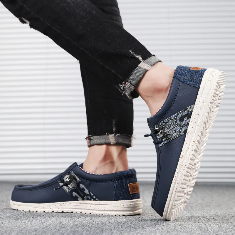 2024 Summer Men Canvas Shoes Espadrilles Breathable Casual Shoes Men Loafers Comfortable Ultralight Lazy Boat Shoes Big Size 48
