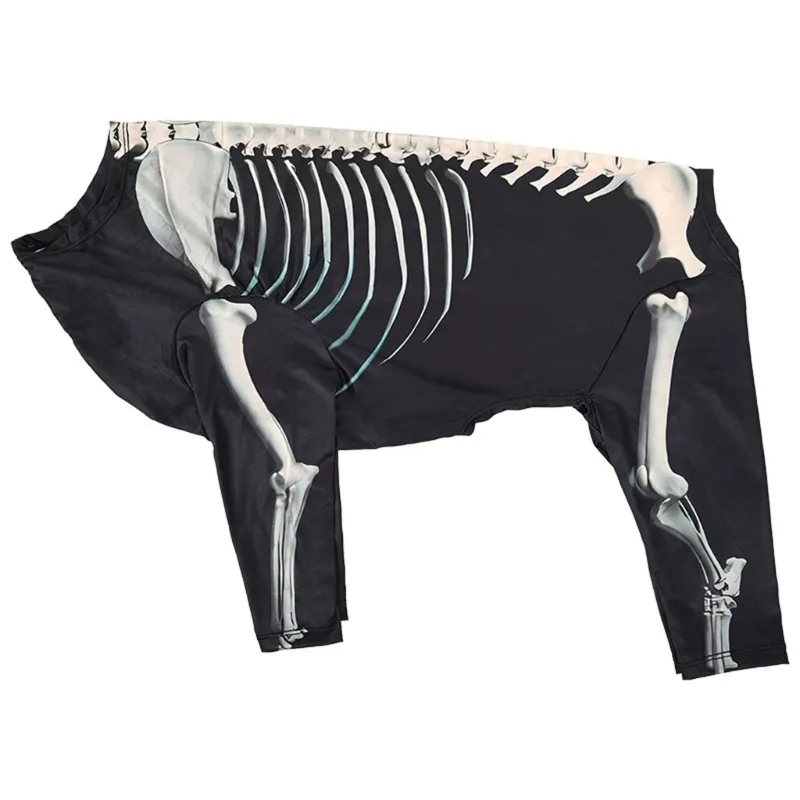 Wholesale Pet Skeleton Halloween Hoodie Polyester Striped Dog