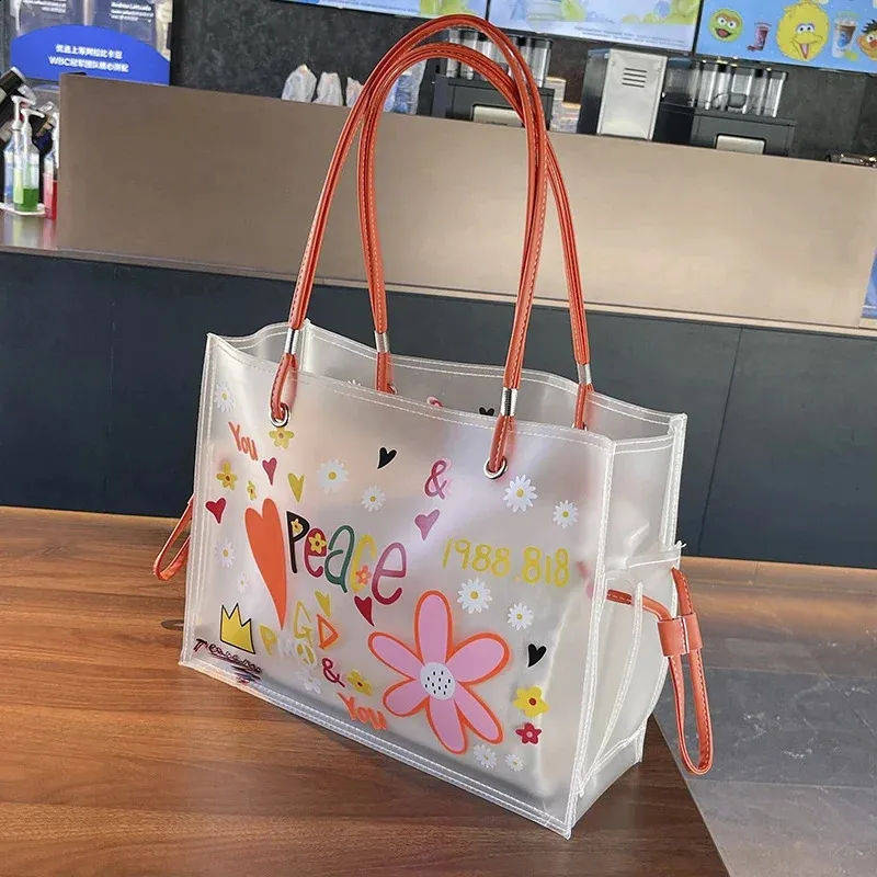 Clear Transparent Tote Bag for Women - Large Capacity