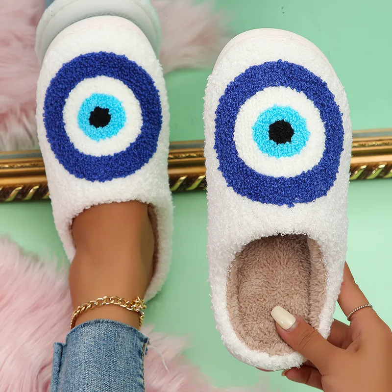 Save Big on Bulk Womens Slippers Home Blue Blue Eye Cozy Plush Slippers  2024 Women's Indoor Winter House Shoes Best Deals on DHgate