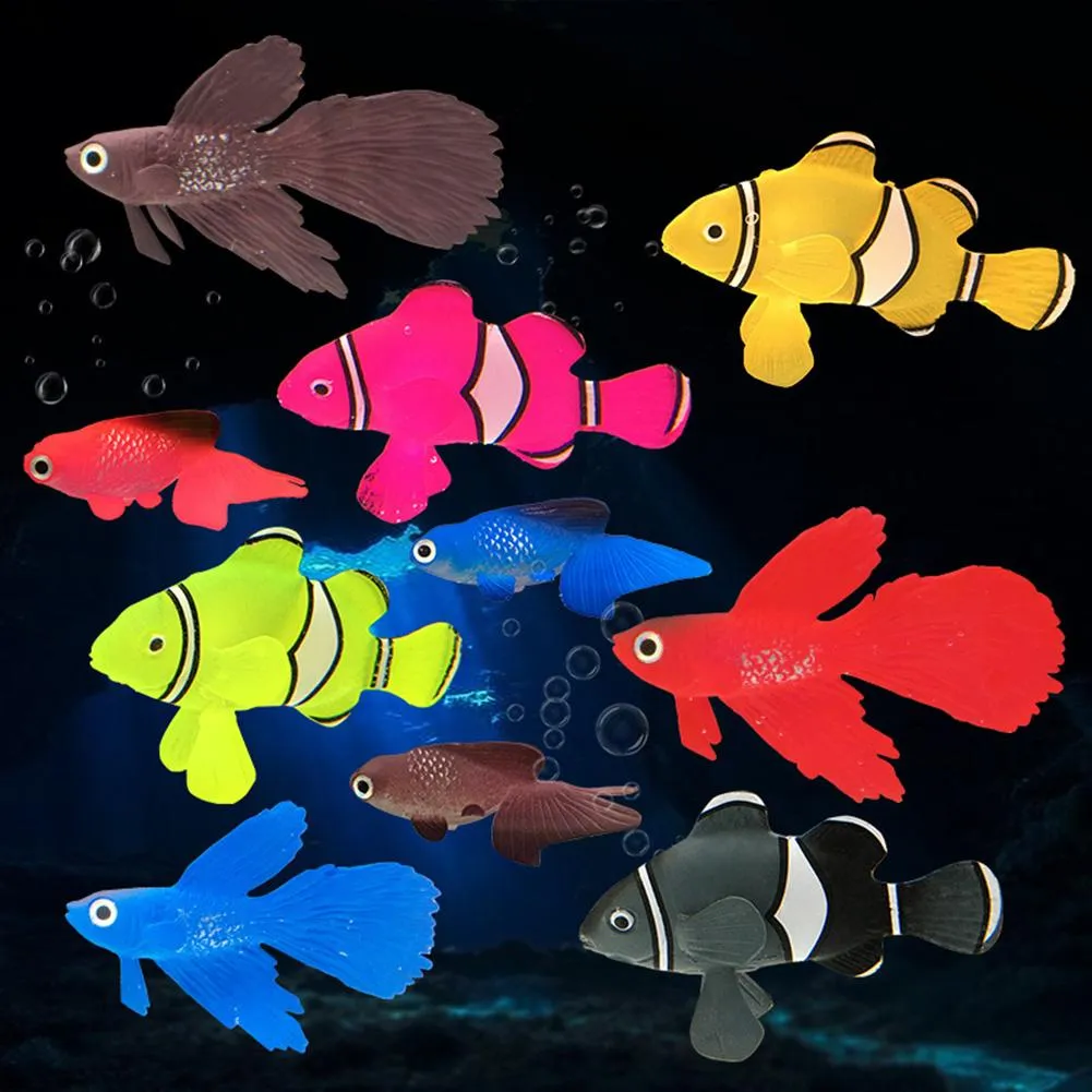 Simple Fake Fish Goldcolorful fish Silicone Floating Fake colorful...