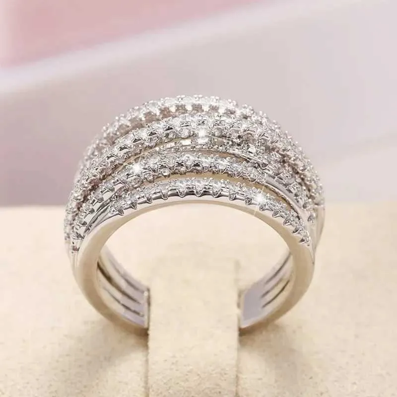 Cross Ringer Classy Cross Rings Womens Elegant Silver Tone CZ Cross... From Swallow_house ...