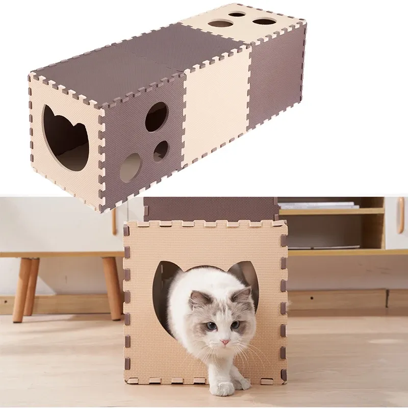DIY Foldable Cardboard Cat House Tunnel Toy Set EVA Foam Scratchig Board Ground Play With Free Combinations And 30x30cm Pads From Dh912272421 23.38 DHgate.Com
