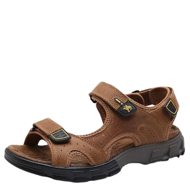 Bulk Mens Leather Open Toe Hiking Sandals Men High Quality 