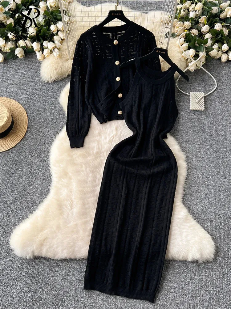 Cozy Autumn Knit Cardigan and Bodycon Dress Set - Versatile Women's Sweater Outfit from Dhgate Two Piece Dress - price 53.77 Cozy Autumn Knit Cardigan and Bodycon Dress Set - Versatile Women's Sweater Outfit from Dhgate Two Piece Dress - price 53.77