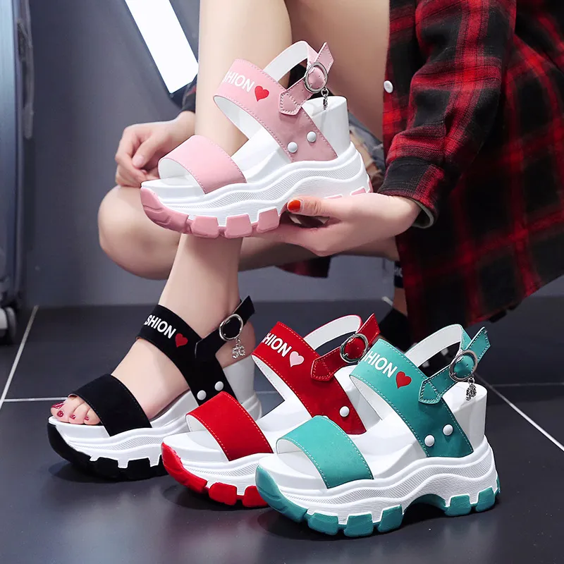 Bulk Red Fish Toe Platform Chunky Platform Wedge Sandals Chunky High Heels For Womens Summer Sports Fashion At Only 16.64 DHgate.Com