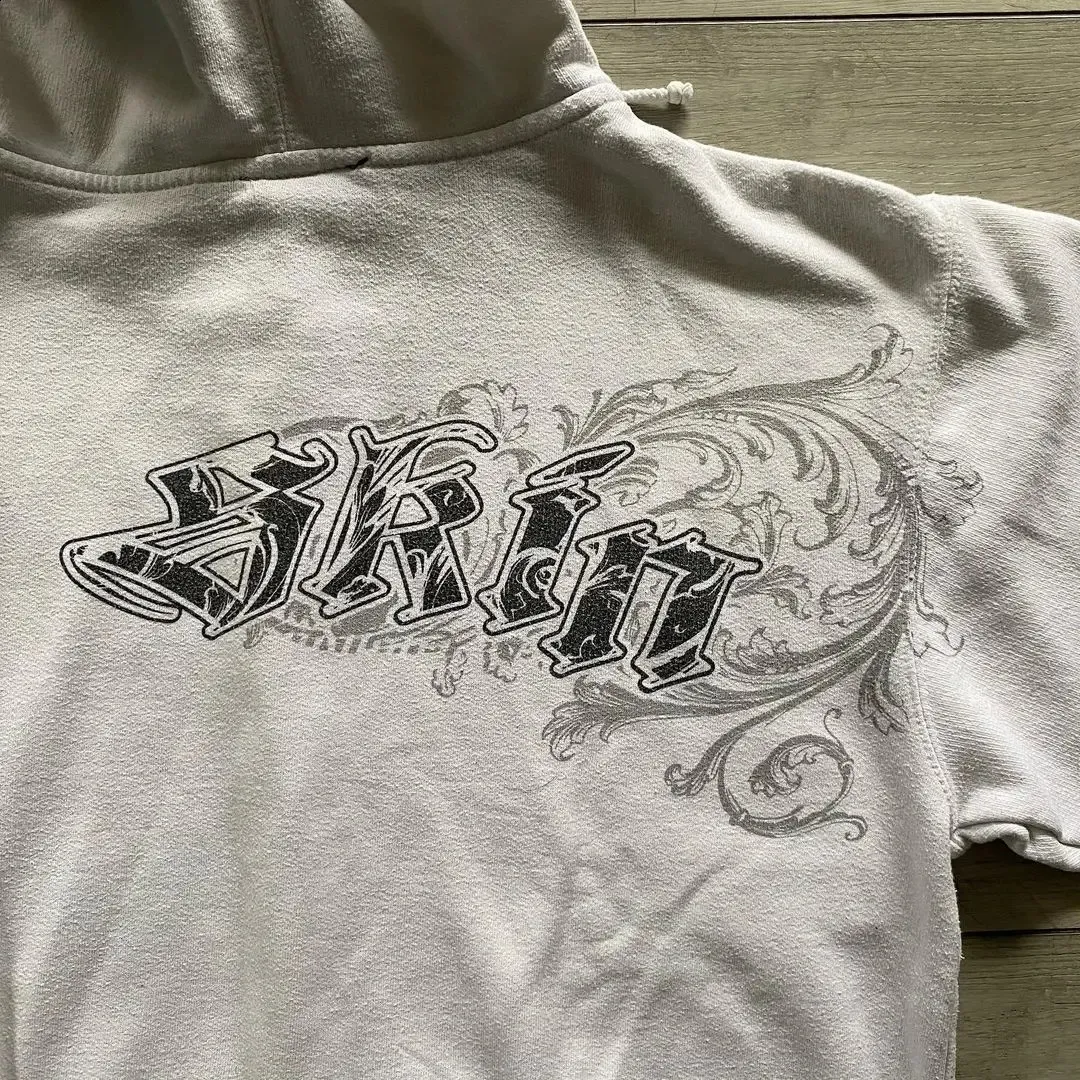 Gothic Letter Pattern Printed Zipper Hoodie - Mens