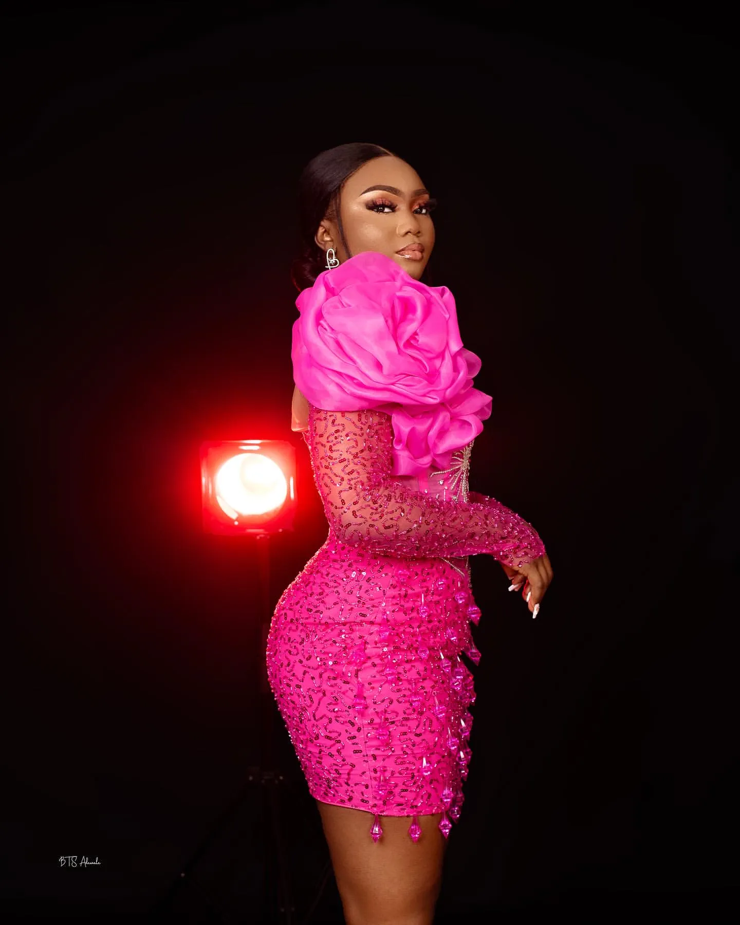 Chic Hot Pink Sheath Dress Sequined Flower,... From Luxyfashion, $188.95 |  DHgate.Com