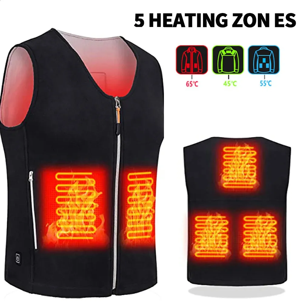 Gilet Chauffant USB Homme/Femme - Veste Électrique Léger 2 Zones Chauffantes 3 Niveaux - Pour Randonnée, Camping, Hiver