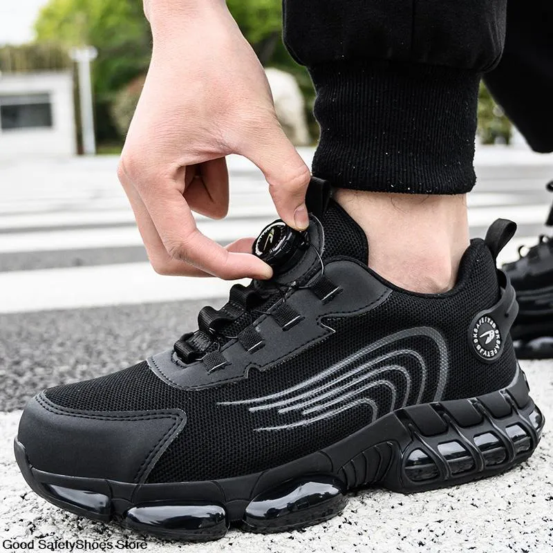Rotating Footware Example Designer Sneakers: Button Rotating, Puncture Proof, Breathable Safety ...