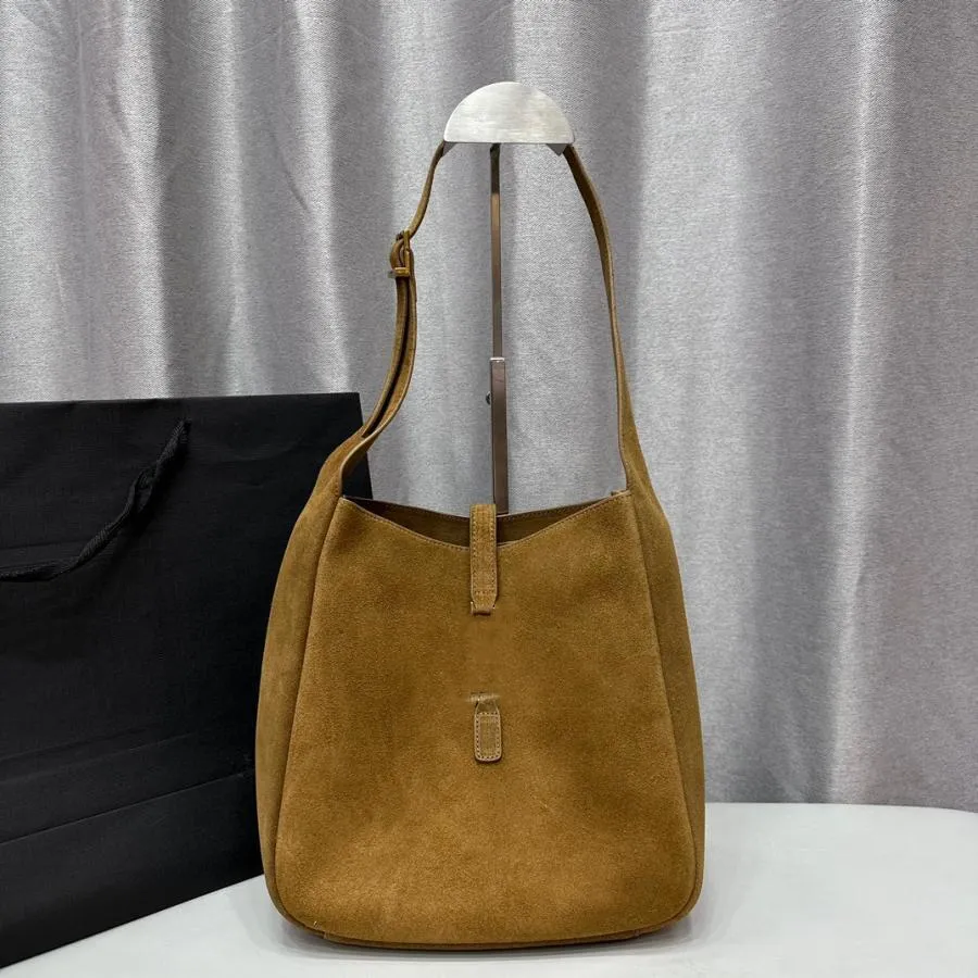 Designer Bag Soft Suede Hobo Bag Large Real Leather Luxury Womens Shoulder Bags Fashion Capacity Commuter Tote Bag For Women Top Quality Brown Handbag