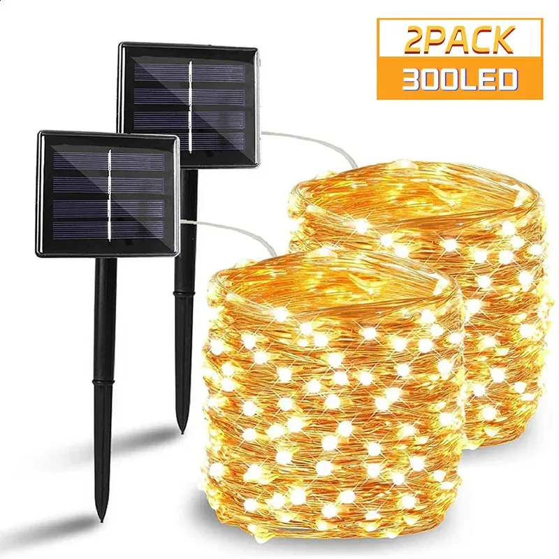 Solar LED fairy string lights outdoor waterproof 7m 12m 22m 32m 8-mode ...