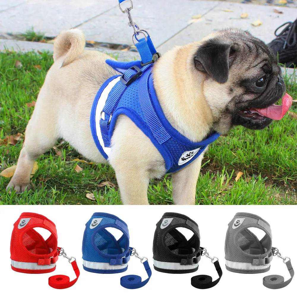 Save Big on Bulk Chihuahua Harness Small Chihuahua Dog Harness: Pet Harness  With Reflective Walking Lead For Pugs, Small Medium Dogs Best Deals on 
