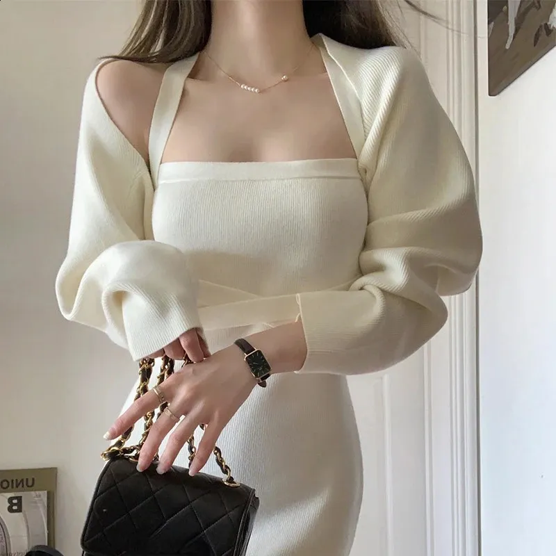 bodycon dress with cropped sweater V FOR CITY Maternity Dress Sweater Two Piece Sets for Women Bodycon Dr