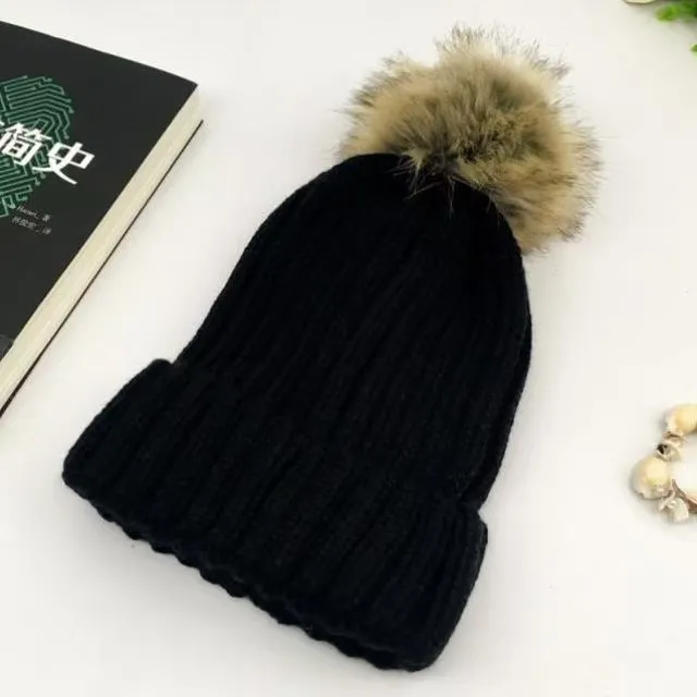 Designer Beanie Hat For Women Knitted Warm Winter Cap With Cuffed Brim ...
