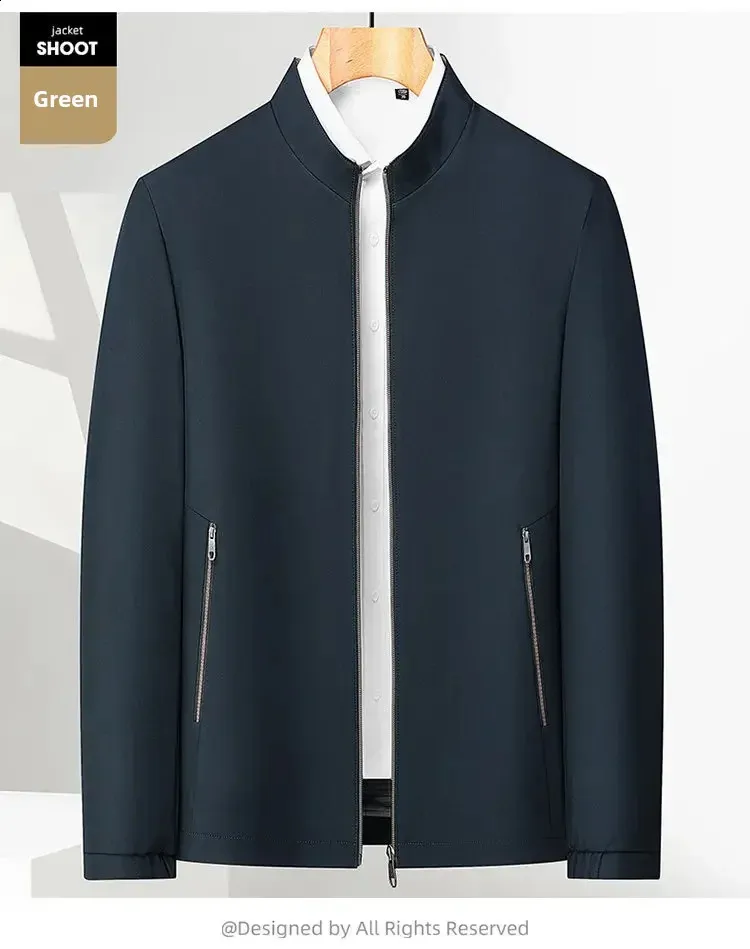 Mens Stand Collar Solid Color Cropped Business Casual Jacket