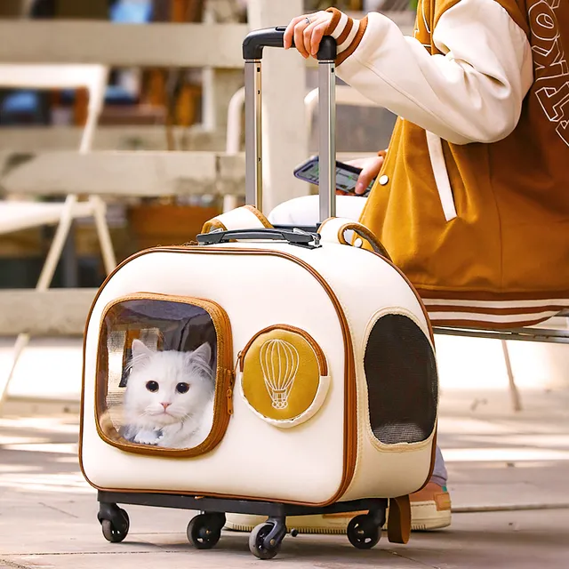 Dog Carrier Airline Approved Wheeled Cat Carrier Backpack