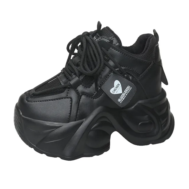 Baskets Chunky Noires - Taille 5 (UK) - Occasion - Simili Cuir