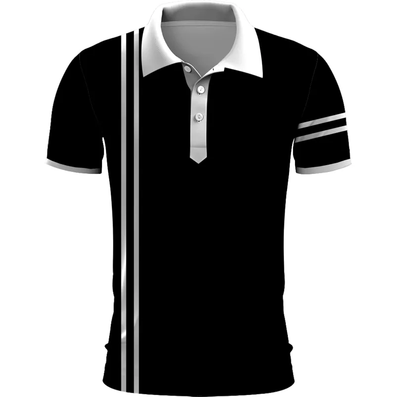 Men's Plaid Turndown polo polo shirts with 3D Print