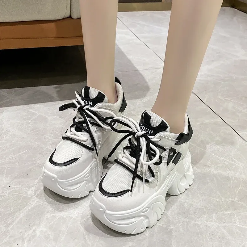 Bulk Womens High Top Lace Up Platform Sneakers 10.5CM, From