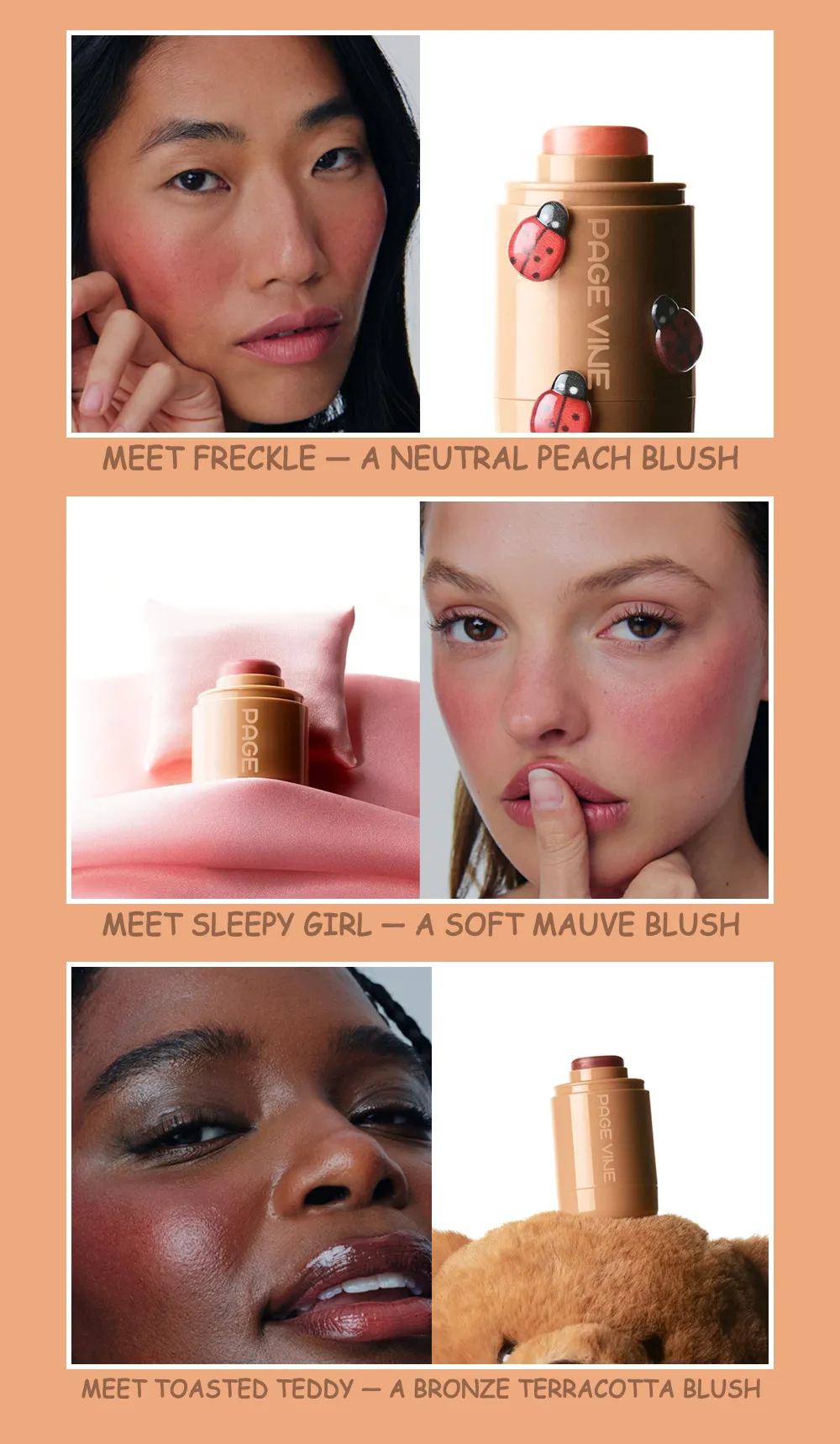 年末のプロモーション特価！ Pocket VINE PAGE DHgate.com:6-Color Stick Natural for Blush チーク