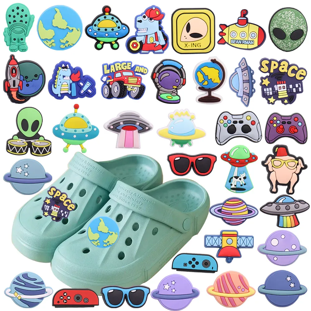 Cool Space Shoe Charms! PVC Alien Spaceship Clog Accessories - Perfect ...