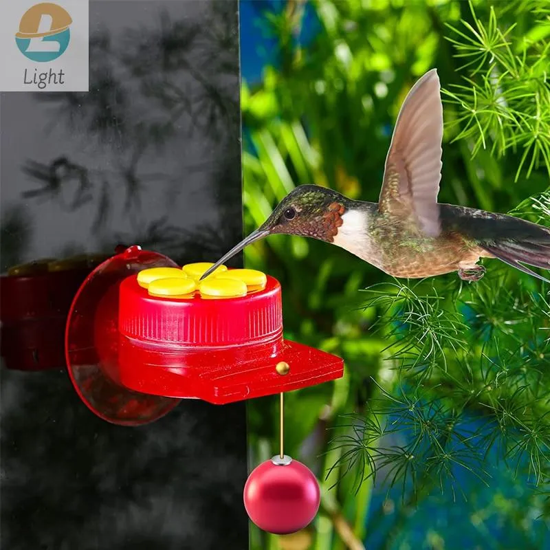 Hummingbird Hand Feeder Ring For Outdoor Window Feeding Red