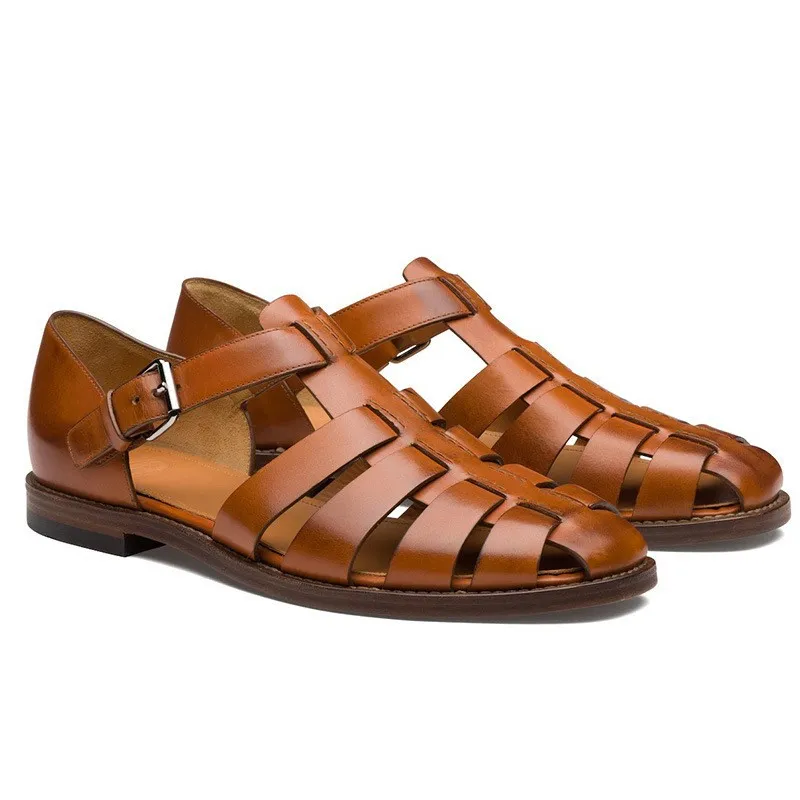 men's dress sandals leather Gladiator with PU Upper and Rubber Outsole, Buckle Strap Closure, Medium Heel 3-5cm, Leisure Style Sandals from Dhgate Sandals formal sandals for men