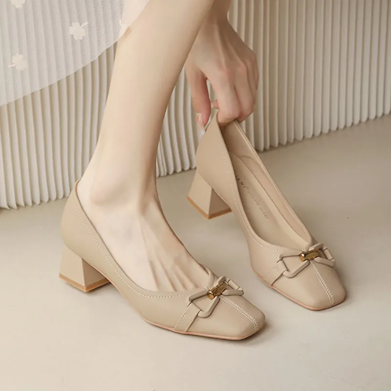 Pumps Women's Chunky Grey Square Toe Slip-On Platform Heel Dress Shoes for  Spring and Fall from Dhgate Dress Shoes - price 93.44