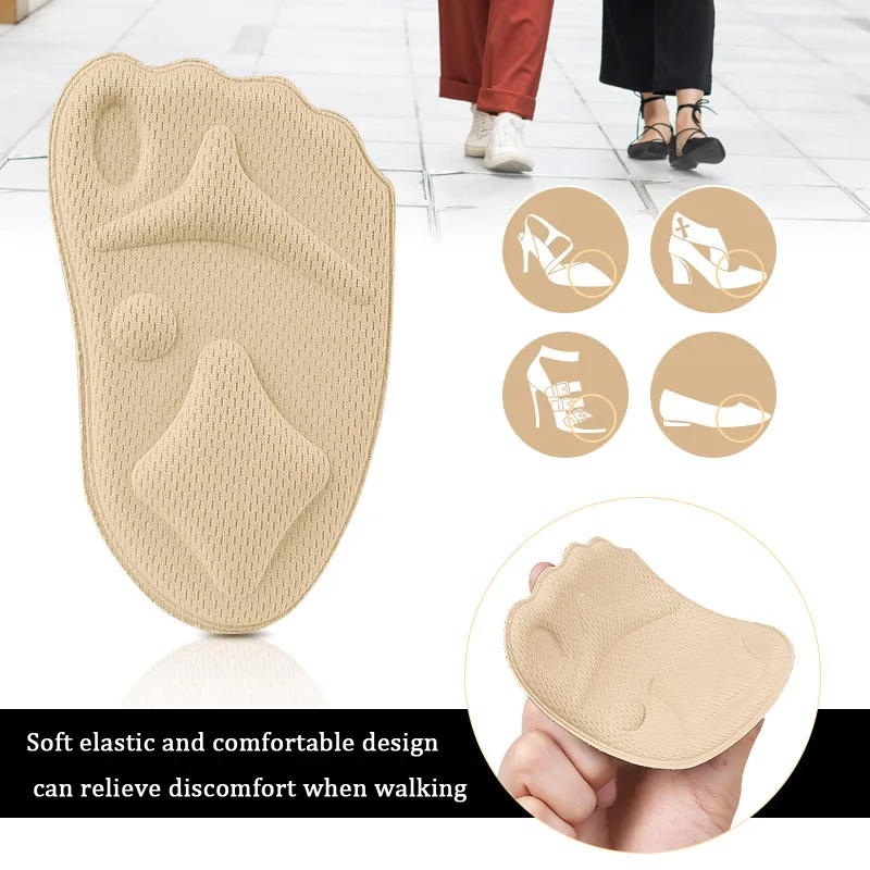 Femmes High Heels Padfoot No Slip Pads Half Cushion Net Shoe Sole intérieure Arc AUPPORT TOE SOFT FIET CONFORT
