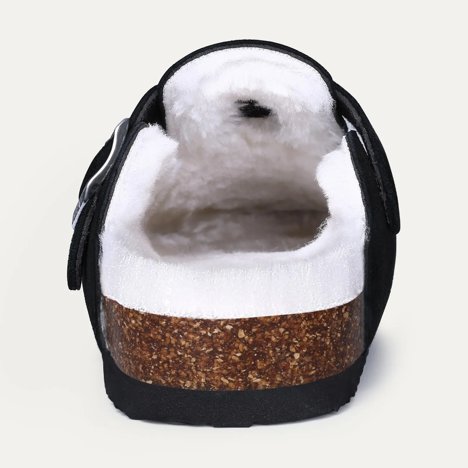 Saboți de blană pentru bărbați, Comwarm, cu branțuri pufoase din plută, pantofi de iarnă, din piele întoarsă, alunecare pe pantofi de cartofi_voghion.com