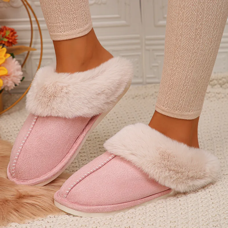 Womens Cozy Plush Indoor Slippers Soft Fur Lined, Non-Slip, Warm