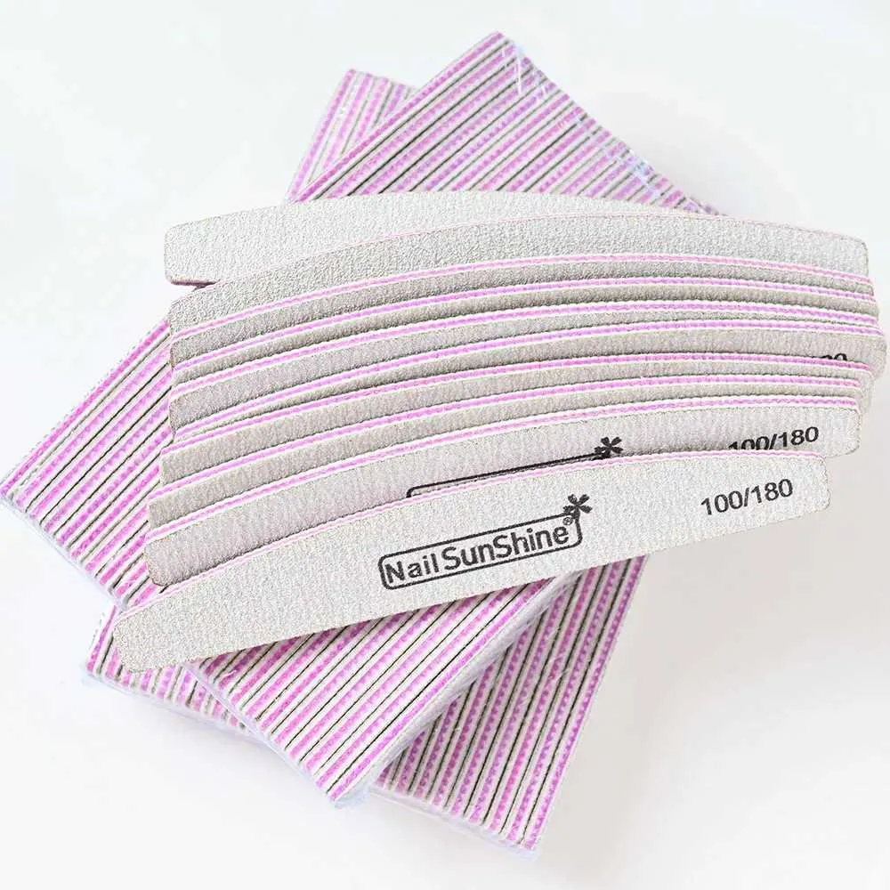 100/180 Grit Nail Files Set - Professional Nail Buffer for Manicure ...