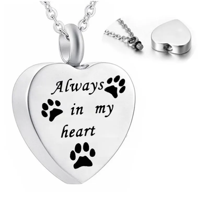 Minicremation Pet Ashes Necklace - Paw Print Keepsake Pendant For Cat Or Dog Cremains, Stainless Steel - View #5